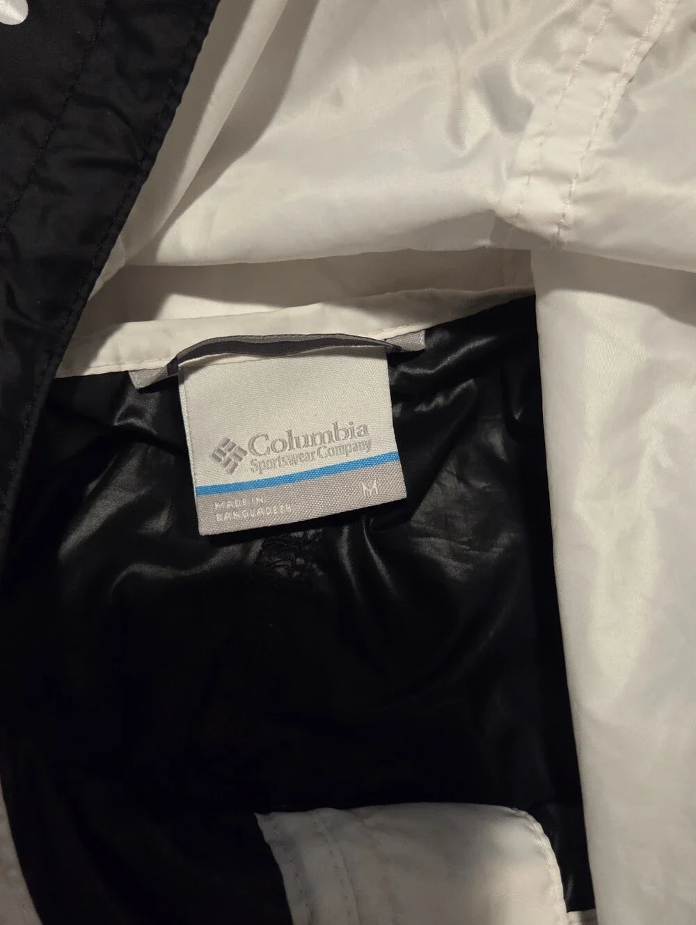 Columbia White & Black Windbreaker Anorak Jacket Men's Medium